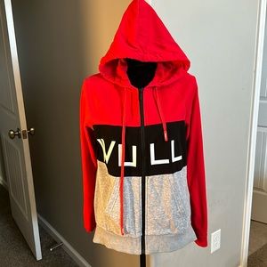 Red gray Vullsport hoodie size Large
